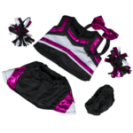 Cheerleader Outfit "Hot Pink & Black" Metallic | 8″ – 20cm | Teddy Mountain | Teddybeer | Knuffelbeer | Knuffel | Knuffelbeest | knuffel maken | Make Your Teddy