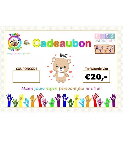 cadeaubon 20,00 Make-Your-Teddy KidsWorkshop