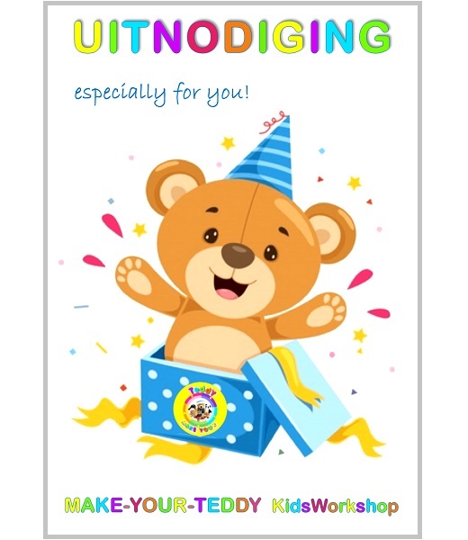 UITNODIGINGSKAART Make-Your-Teddy KidsWorkshop