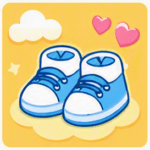 Knuffel schoentjes – kindvriendelijk pictogram met kleine teddy‑schoentjes in pastelstijl